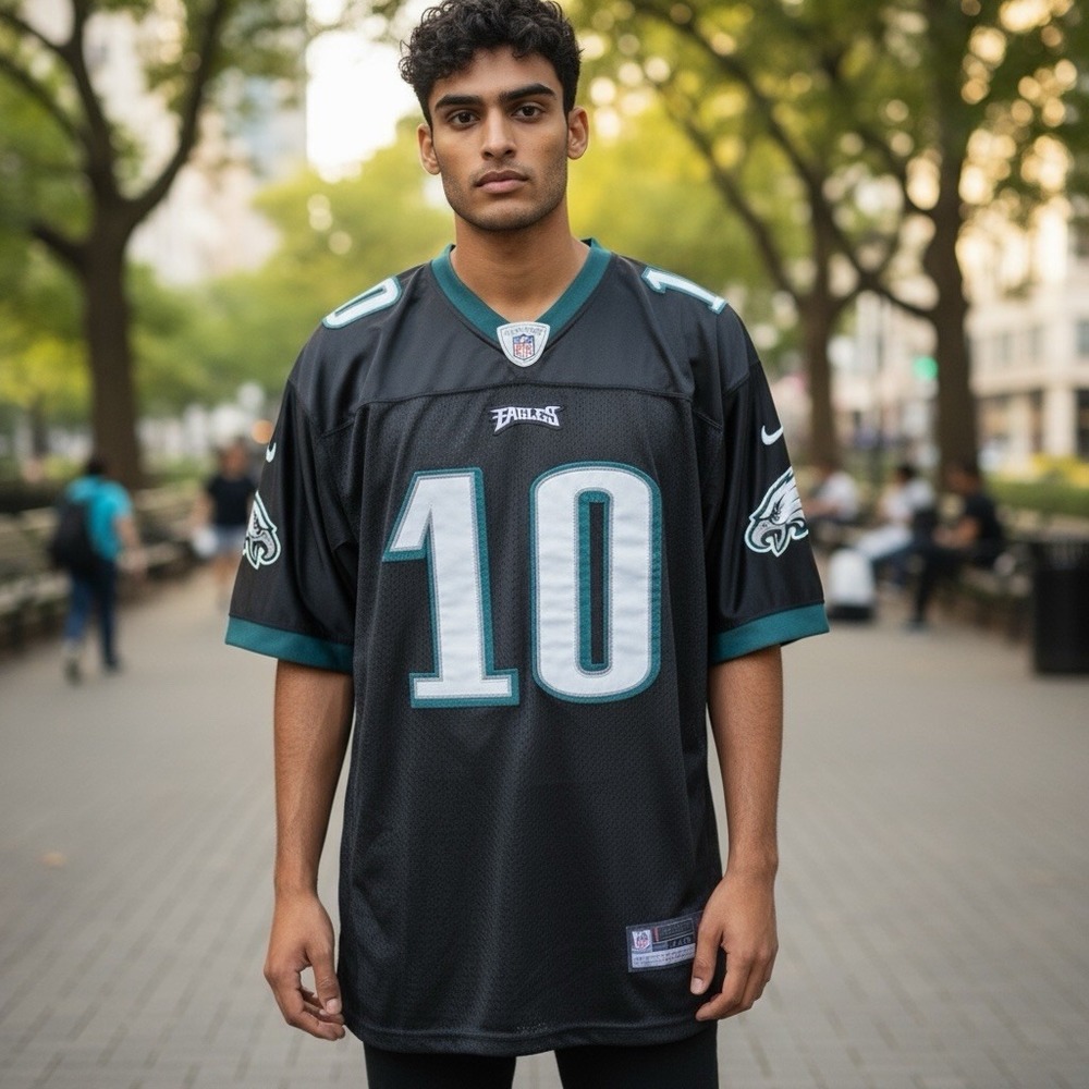 Desean Jackson #10 Philadelphia Eagles Adult Black Reebok NFL Replica Jersey 48